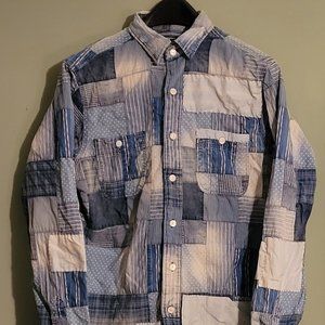 RALPH LAUREN POLO MADRAS PATCHWORK DENIM QUILTED SHIRT RUGBY RRL Size Small